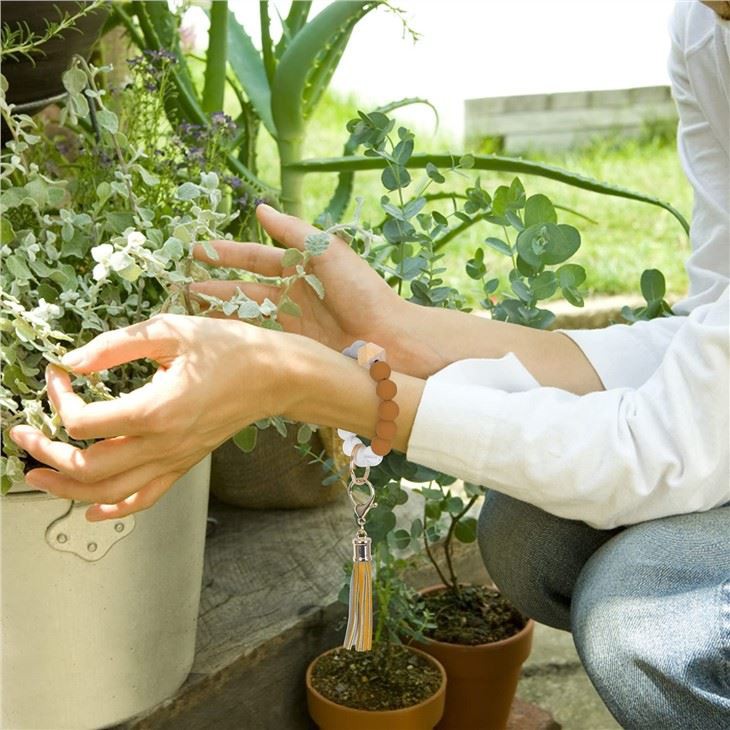 Silicone Bead Keychain For Woman Decoration